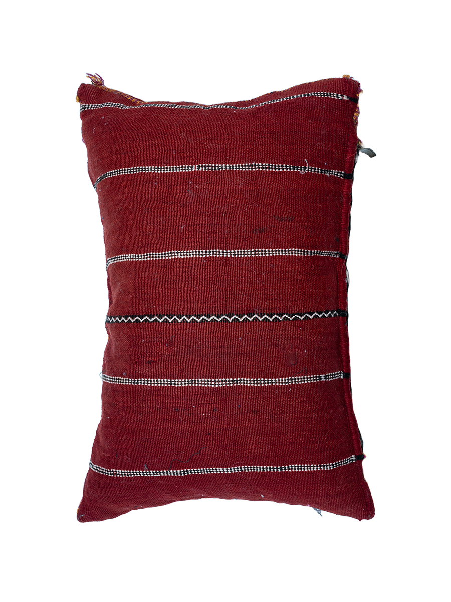 Ain Leuh Vintage Pillow - Burgundy Broken Symbol