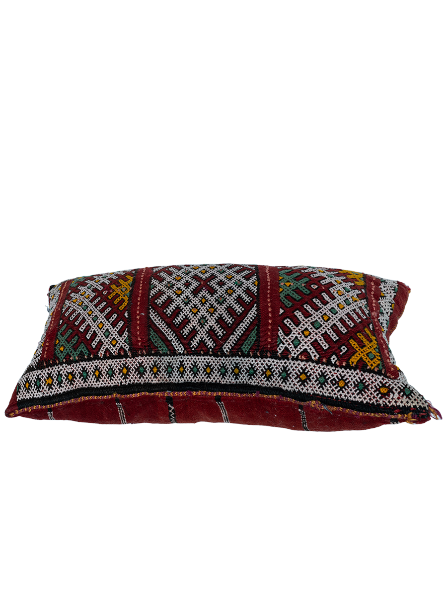 Ain Leuh Vintage Pillow - Burgundy Broken Symbol