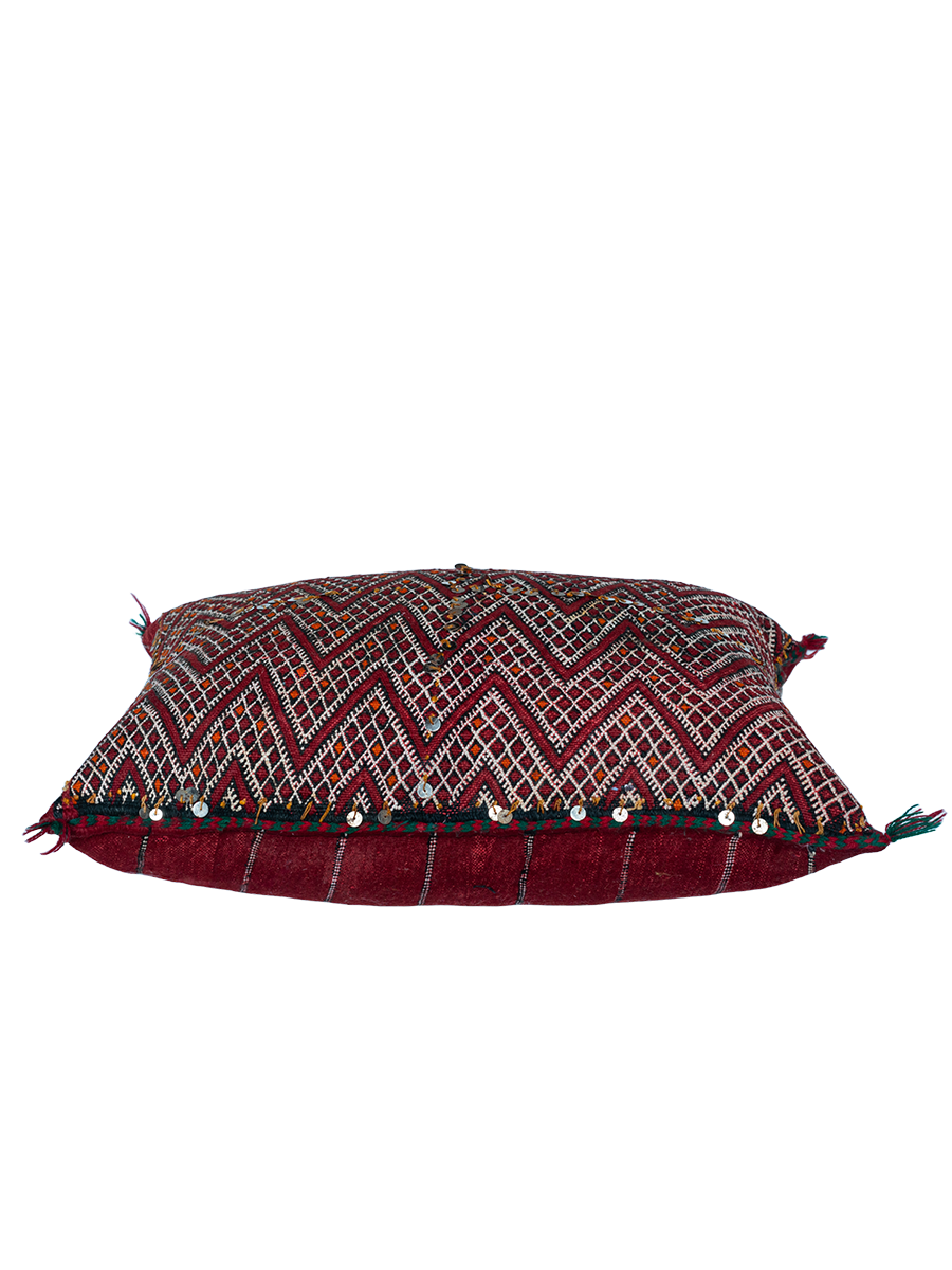 Ain Leuh Vintage Pillow - Crimson Handira