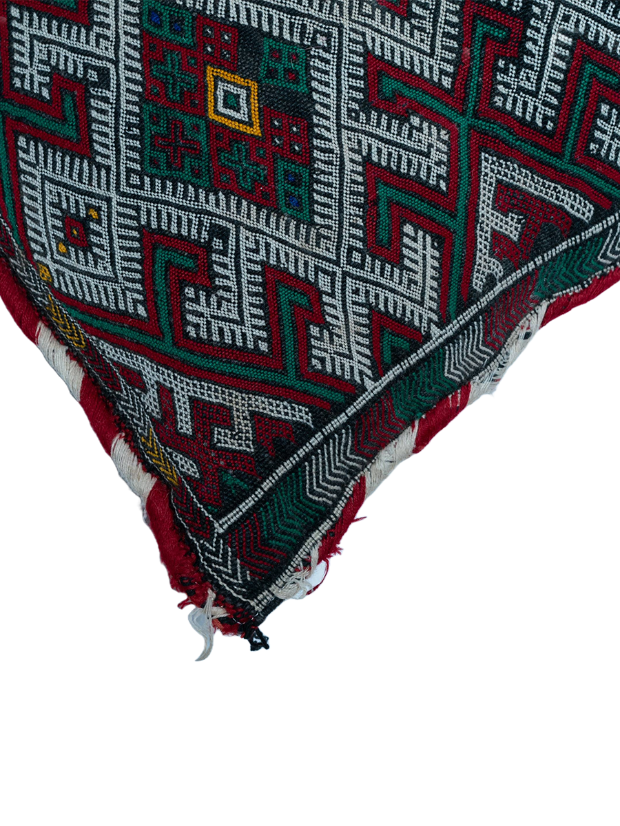 Ain Leuh Vintage Pillow - Forest and Garnet