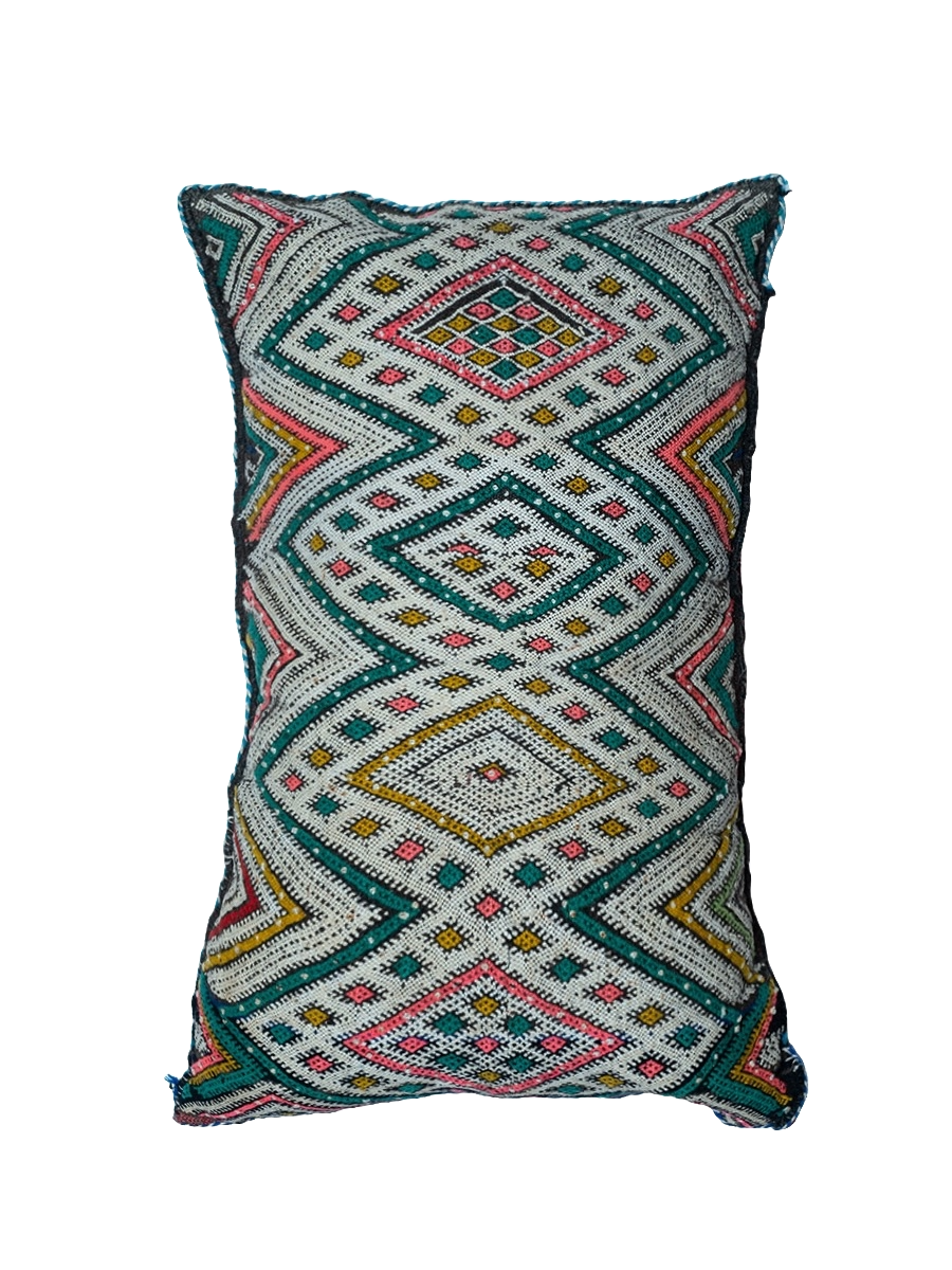 Ain Leuh Vintage Pillow - Gemstone Hues
