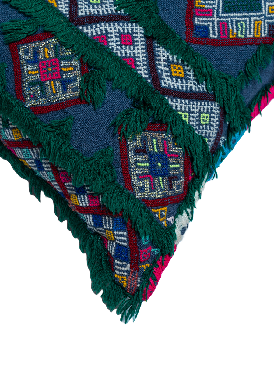 Ain Leuh Vintage Pillow - Lush Indigo