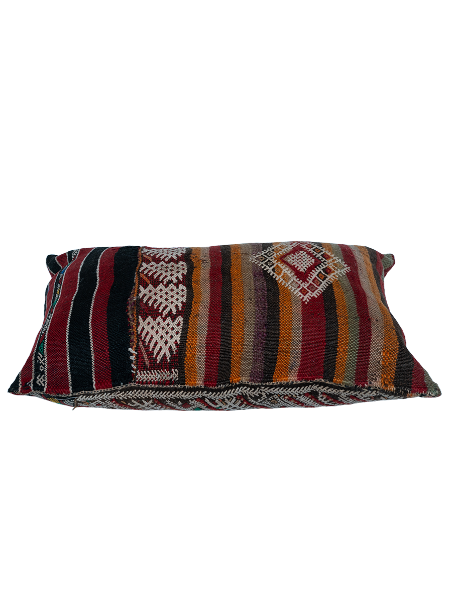 Ain Leuh Vintage Pillow - Maroon Dual Symbol