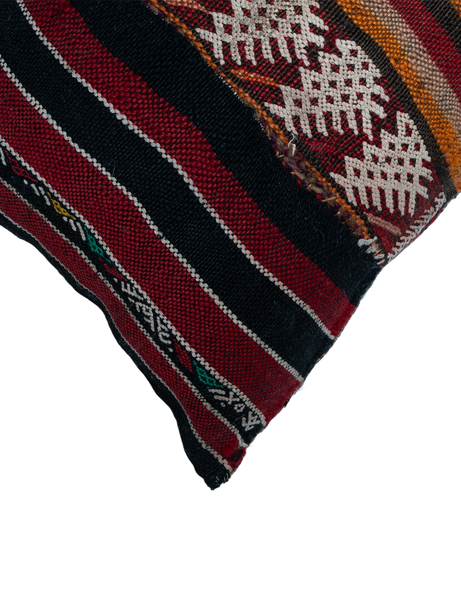 Ain Leuh Vintage Pillow - Maroon Dual Symbol