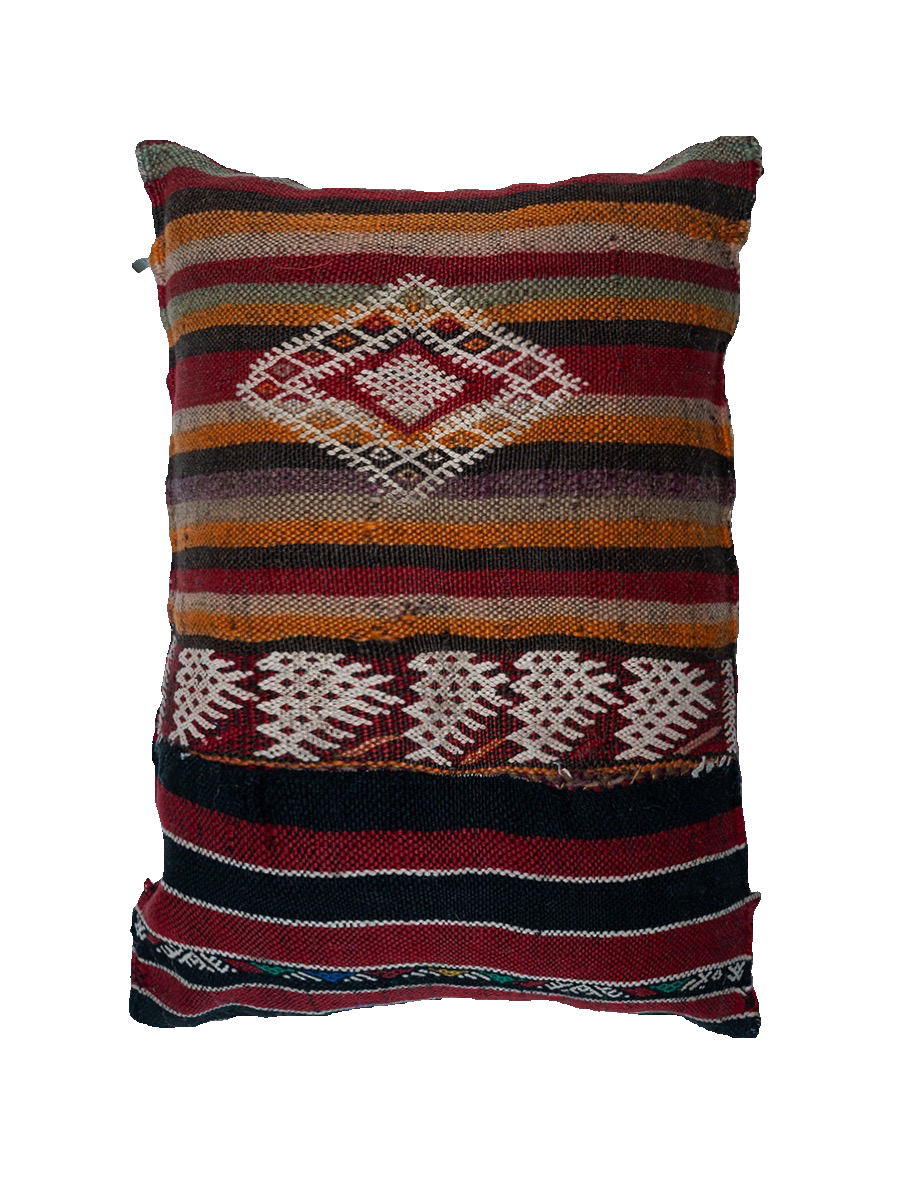 Ain Leuh Vintage Pillow - Maroon Dual Symbol