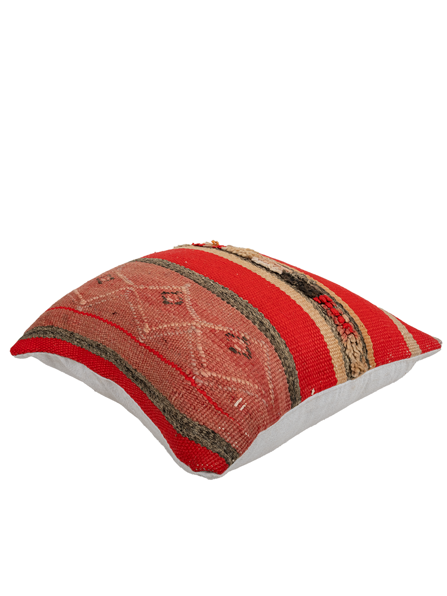 Anzal's Striped Hanbel Pillow - Vintage, Red